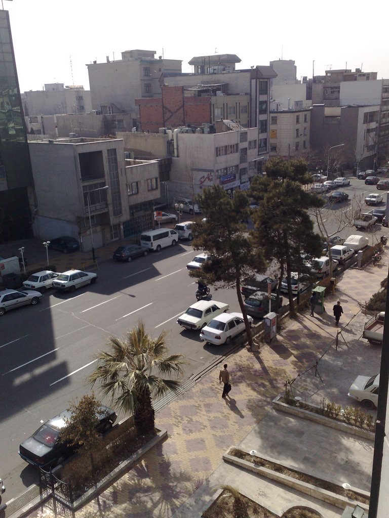 Busy street in Tehran, view from Systor office by fegundersen