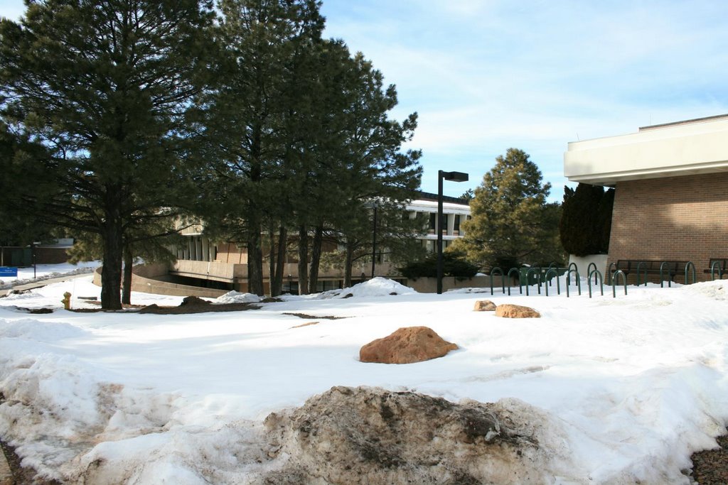 The South East side of the Social and Behavioral Sciences building West by zacholio