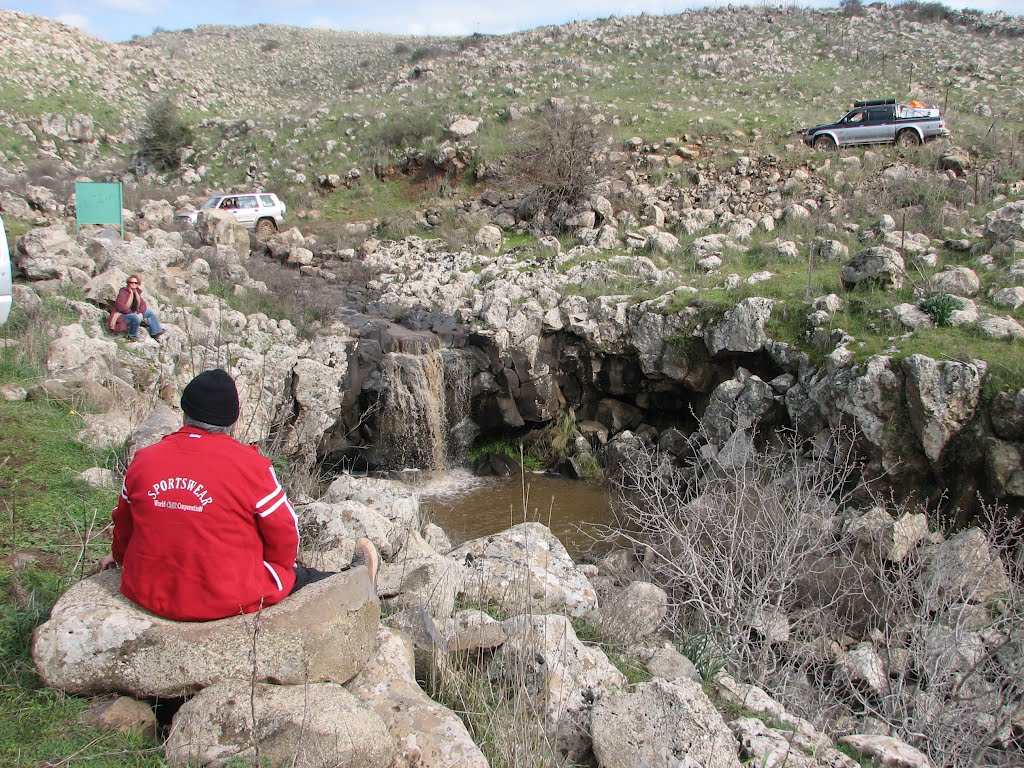 Orvim Stream, the Golan Heights, the small waterfall 2, Israel by Kobi Zilberstein