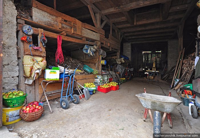 Apples collected during harvesting are now stored in a shack by missoni