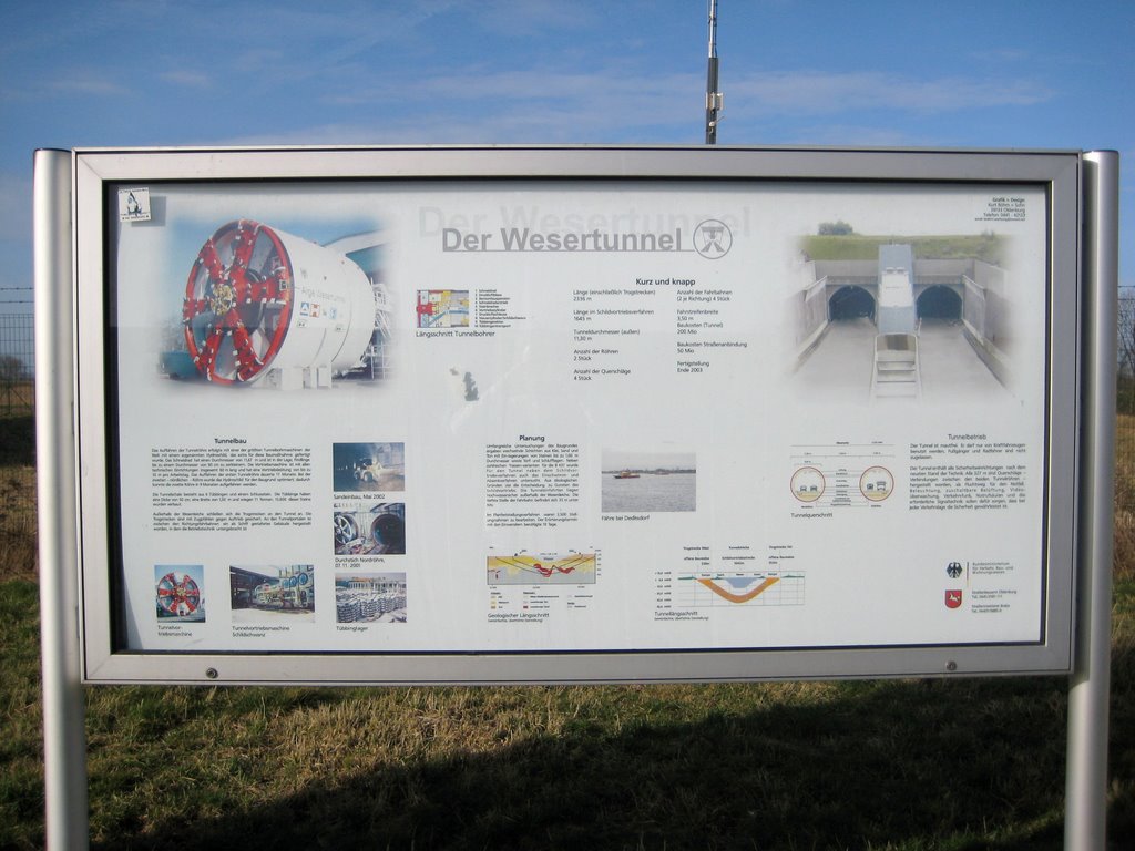 Kleinensiel - Deichstraße / Informationstafel zum "Wesertunnel" by Robert-68