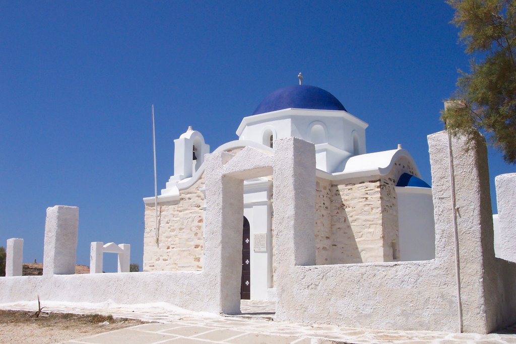 Paros :church of Agios Fokas, on a nearby hill overlooking Parikia by tinawaldo