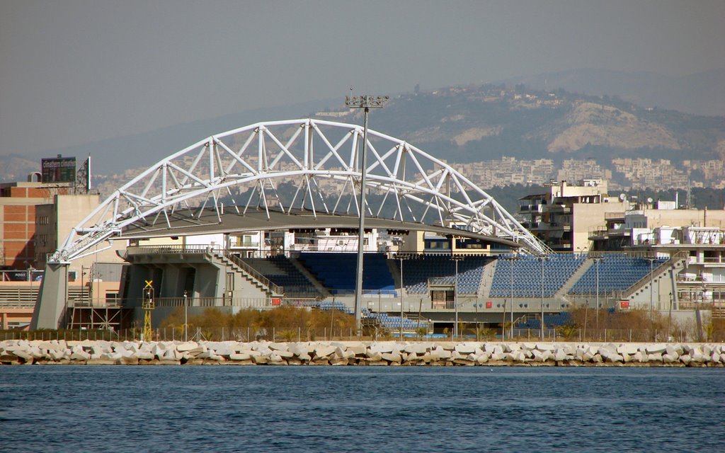 Beach Volleyball Stadium Seaside View by Nikolaos Kyrloglou