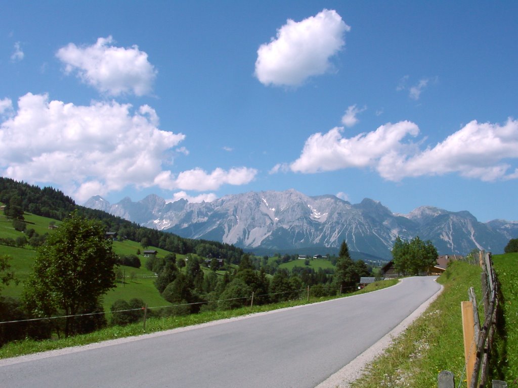 View from Obertal to Dachsteingebirge by Camman