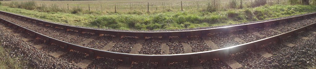 Railway track - panoramic ( midhants /watercress line railway )panoramic view by CRUMBLING BRITAIN