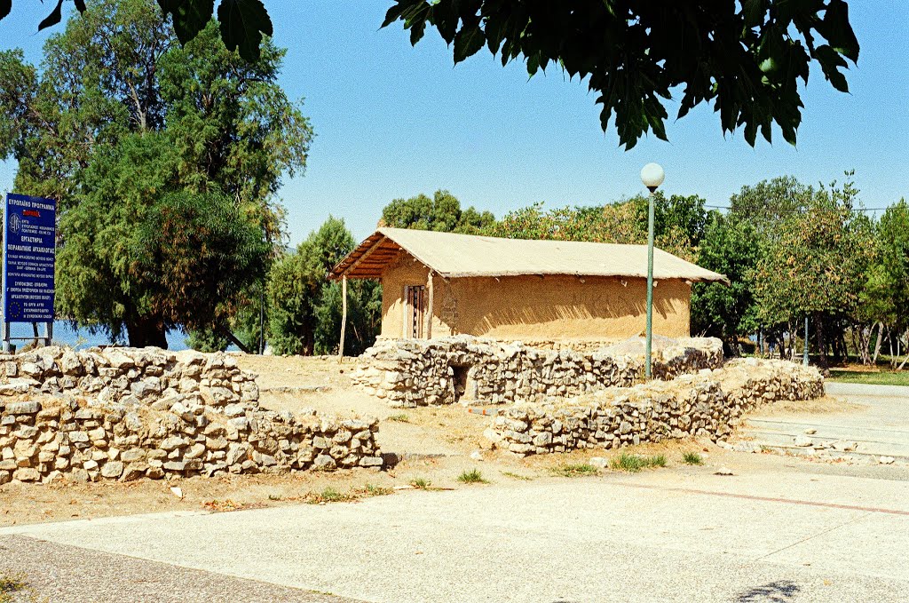 Reconstruction neolithic settlement by Thanasis Germanos