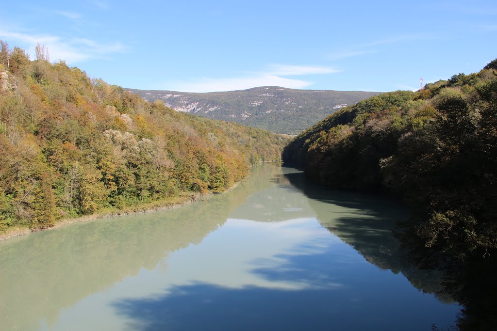 View on the Rhône from the Pont de Grésin by 6004592