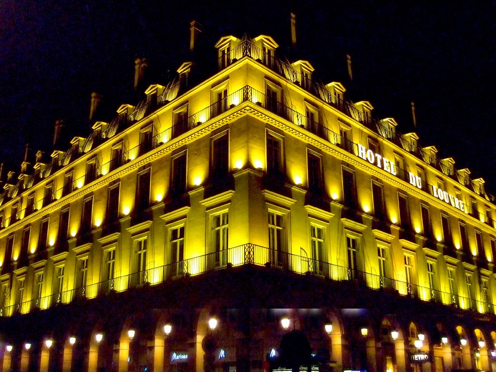 Hotel du Louvre, rue de Rivoli. by Saveriu Giacometti