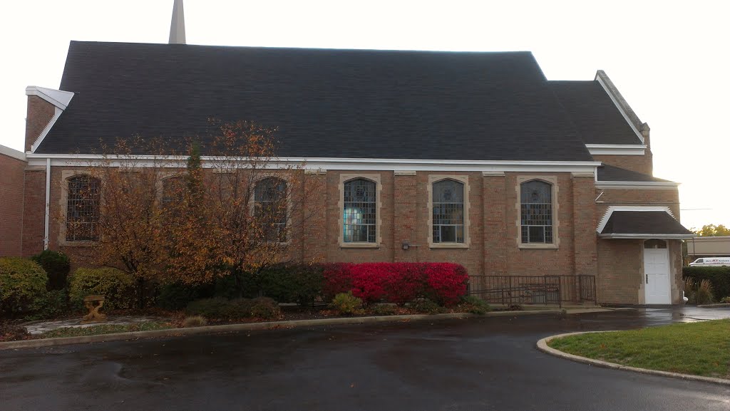 Colorful bushes on back of church by RozalinaM