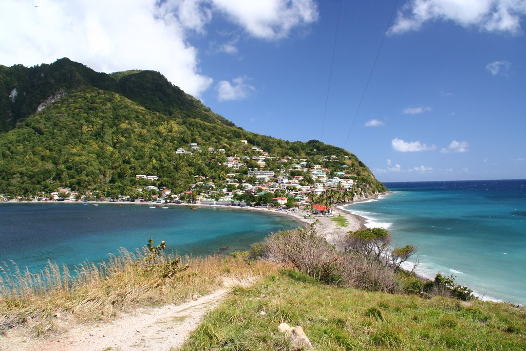 Scotts Head view of both Atlantic and Caribbean by JJGrana