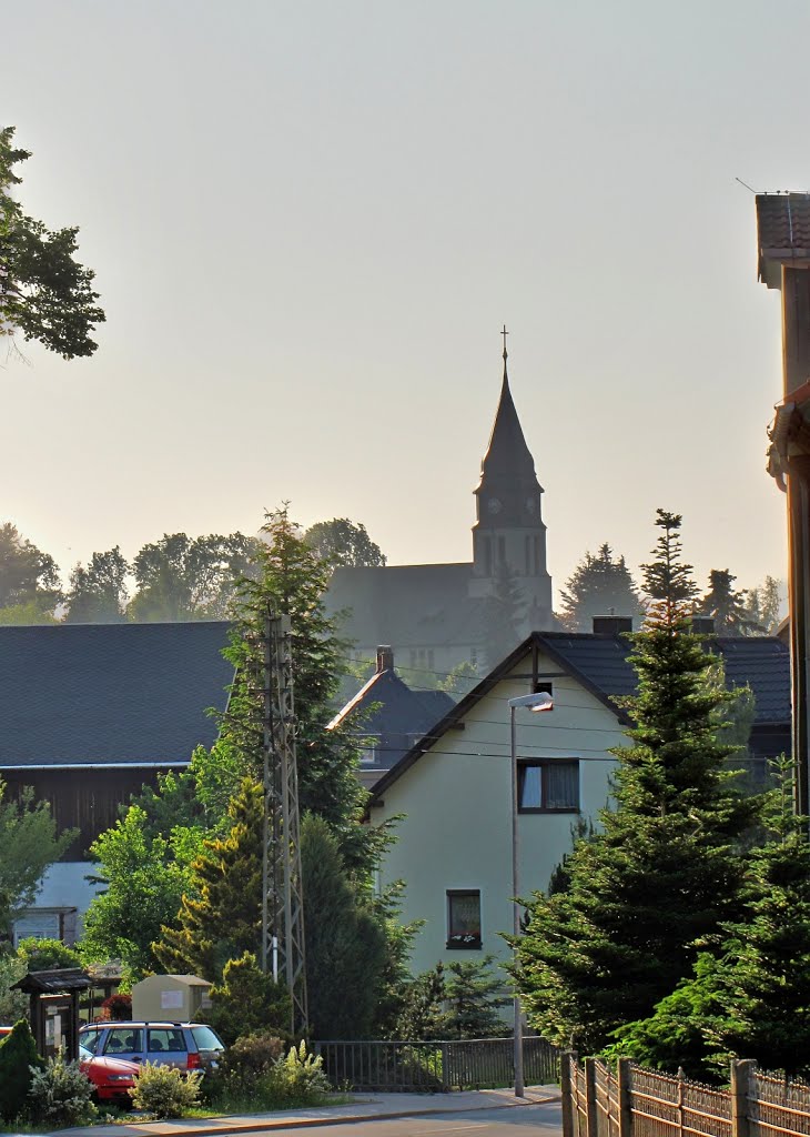 Chemnitz OT Klaffenbach - Blick zur Kreuzkirche by Rudolf Henkel