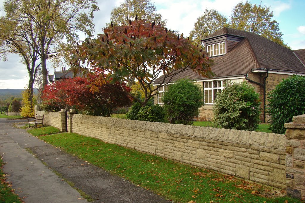 Autumnal garden and house on Abbey Lane, Beauchief, Sheffield S8 by sixxsix