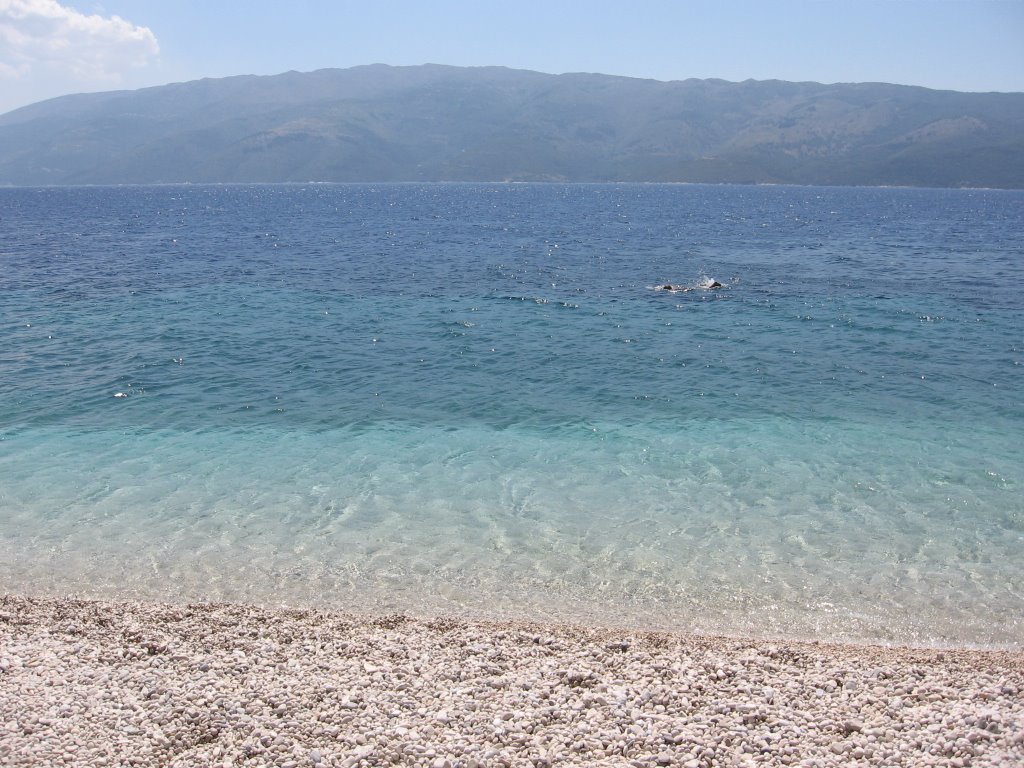 View of Kefalonia from Levkos Gialos beach by Marisy