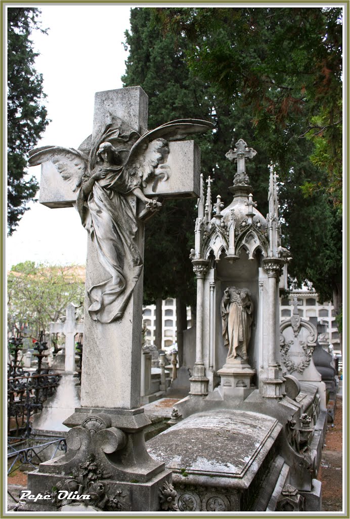 Escultura Funeraria en las Sacramentales Madrileñas : III. Sacramental de San Lorenzo y San José. (Adicada os hoxe vivos, que mañá seremos defuntos). by pepe oliva