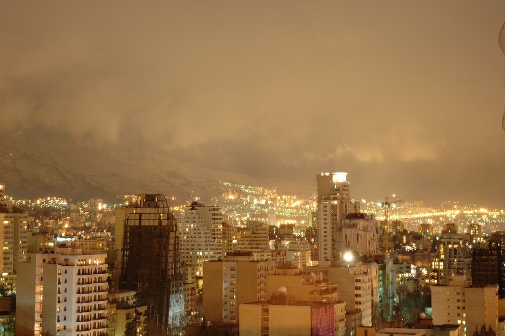 تهران درشبی برفی.Tehran at snowy night by Mohammad Farkoosh