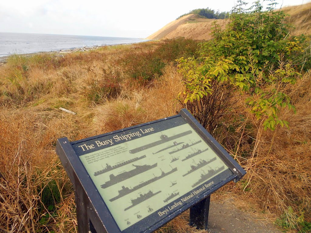 The Busy Shipping Lane historical marker, Ebey's Landing National Historical Reserve, Coupeville, WA by Midnight Rider