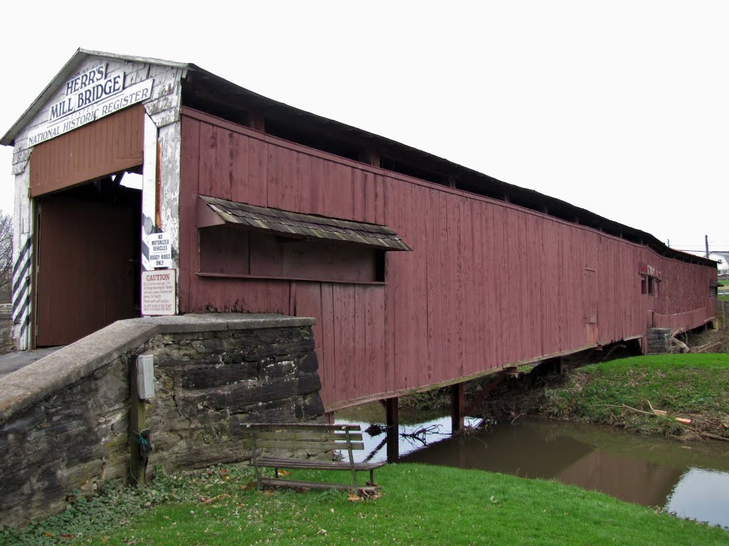 Herrs Mill Covered Bridge from SE by Chris Sanfino