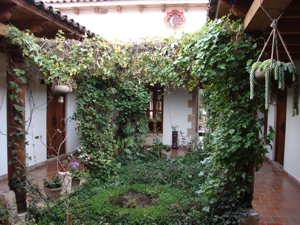 Front court yard, at our Hotel, Papador Marcarita, in San Cristobal de las Cases, Chiapas, Mx by Peter H Orlick