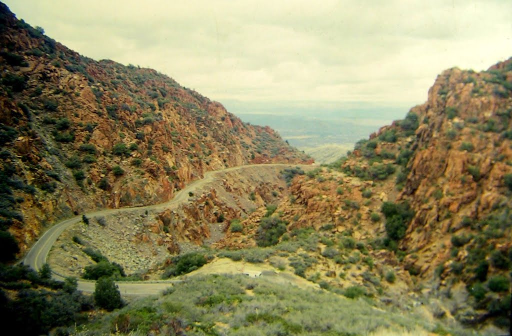 US 89alt, headed toward Jerome, AZ, mar 1995. by Tom Dudones