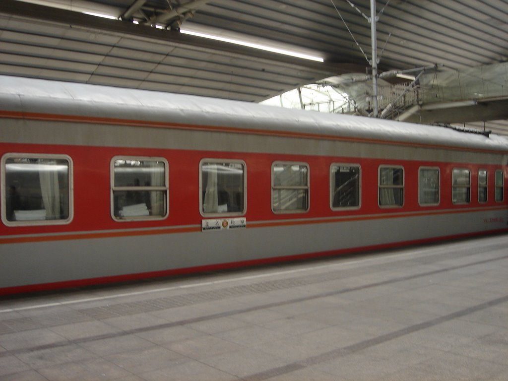 You can see other train in Beijing railway station by Vicky Sun