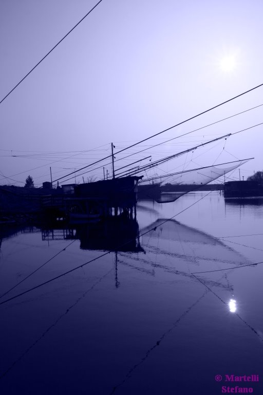 Capanni dei pescatori al tramonto - Parco fluviale del delta del Po' by ►Stefano Martelli◄