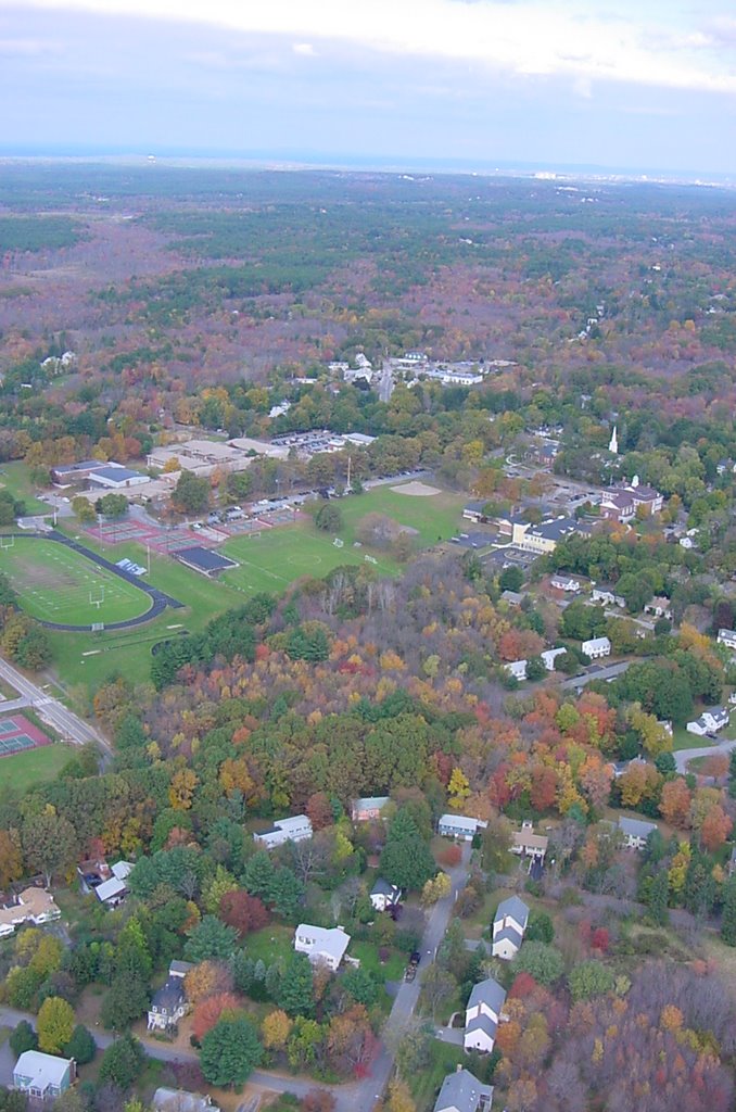 Aerial of Bedford High School, Field & Tracks - Bedford, MA by John M Sullivan