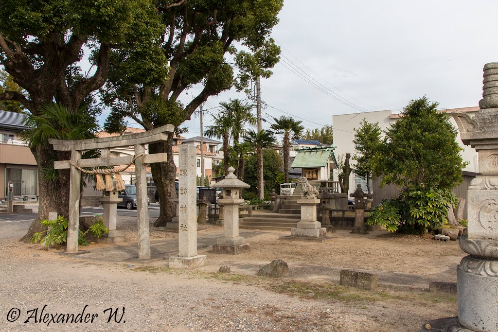 誓願寺, Seiganji temple and suwa jinja shrine by Alexander Weichsel