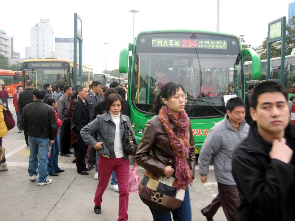 Guangzhou, China. Guangzhou Bus station. by Eivind Friedricksen