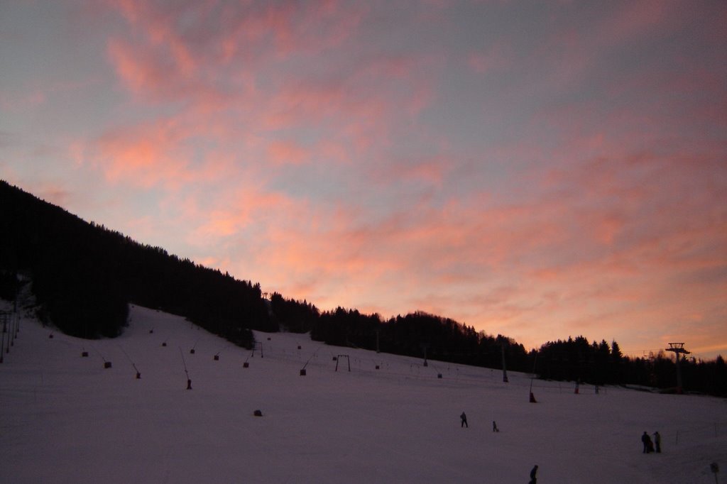 Sunset on Ski Slopes, Kranjska Gora by Mladen.J