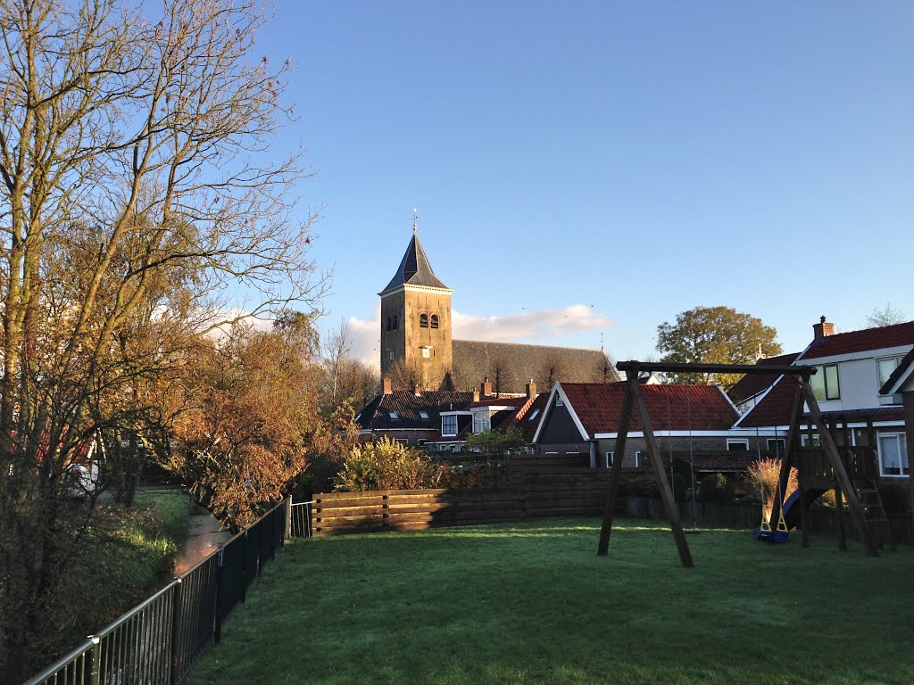 Easterein, kerk vanaf Vrijburg by Skilplein