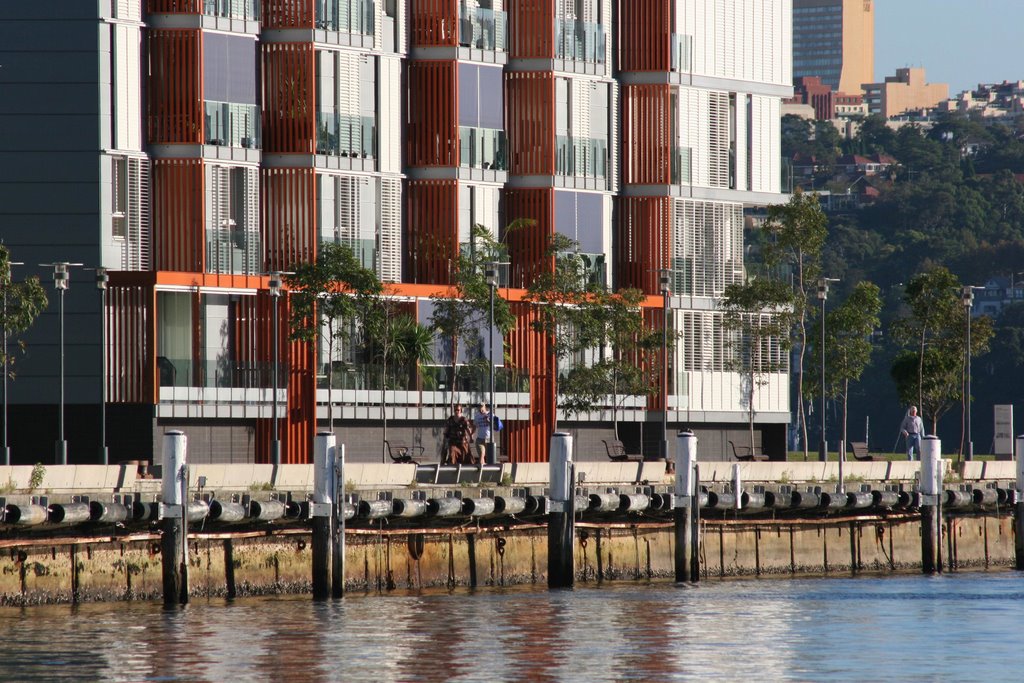 Darling Island Apartments early one Autumn Morning by Ian Stehbens