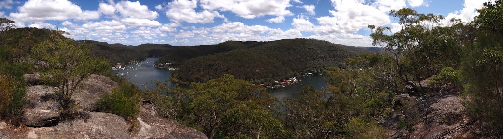 A panoramic view across Berowra Waters. by WoollyMittens