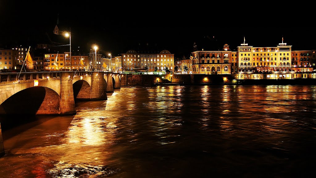 Basel by Night by Wilhelm Tell