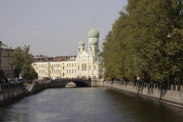 СПб. Свято-Исидоровская церковь. Вид с Пикалова моста. (SPb. Svyato - Isidorovskaya church. View from Pikalov the bridge.) by Afanasyeva Irina