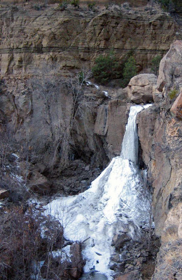 Bandelier, frozen lower waterfall by Robert_H