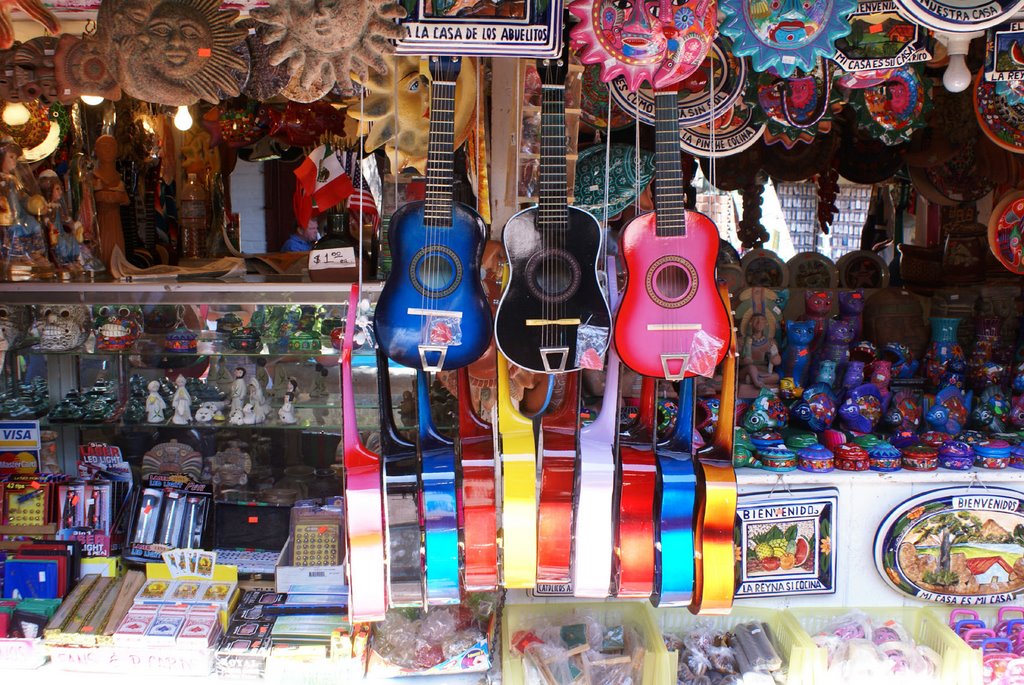 Mexican shops, Olvera St, LA by Peter Watts