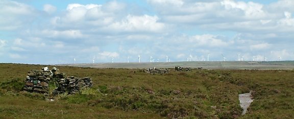 Another view of Ovenden wind farm from north of Hebden Bridge by Noseyinround