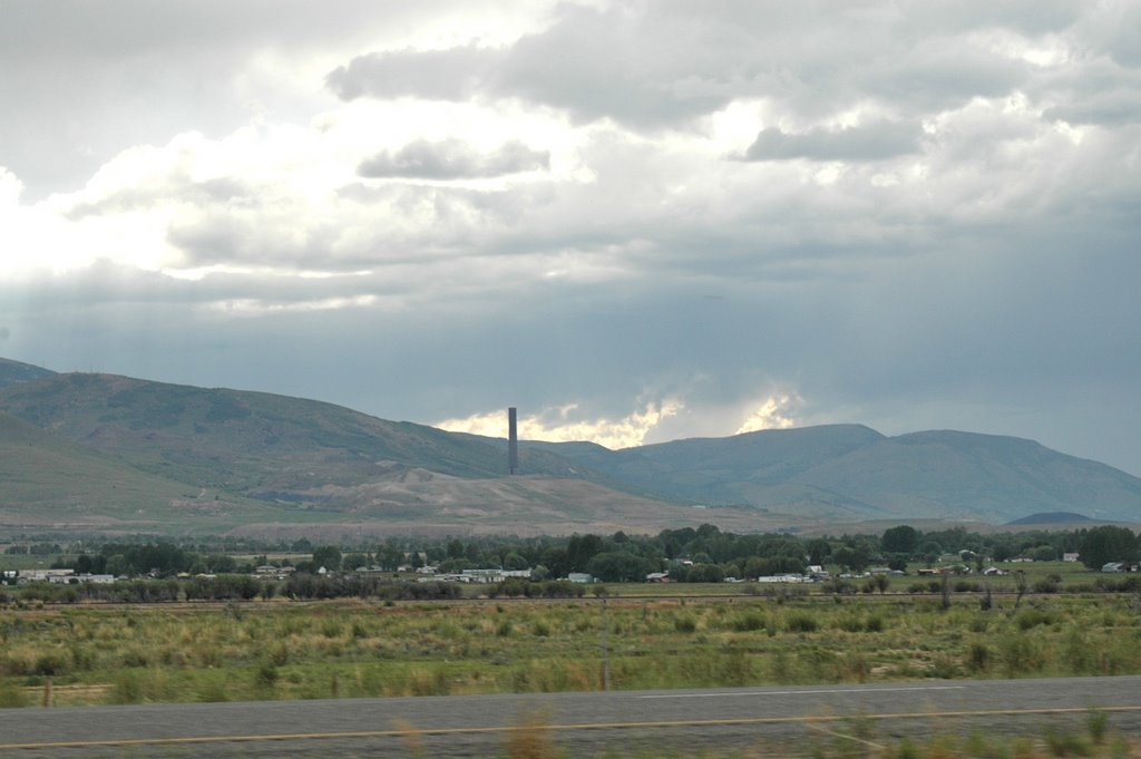 Relic of the Anaconda Smelter, the slag piles along I-90 are mostly gone now. by Mike McDonald