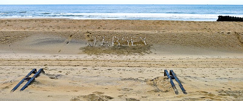 Sea Girt Boardwalk and Beach after Sandy by Bob Engelbart