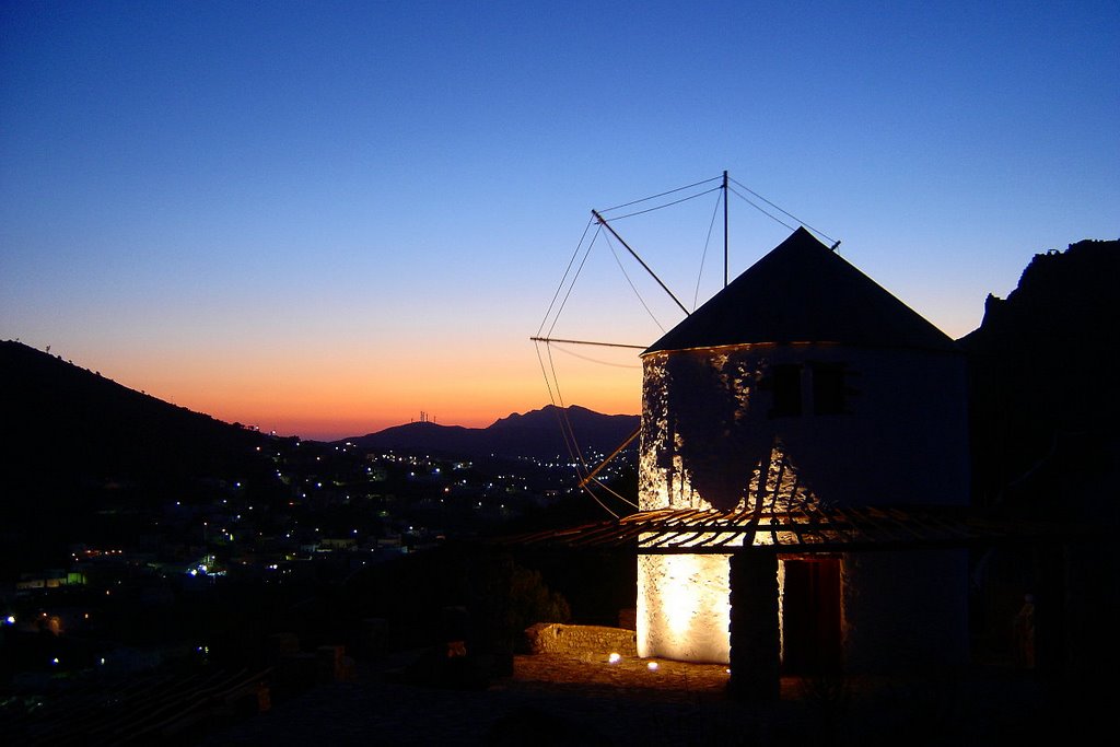 Leros - Windmill on the road to the castle of Panagia by schianto