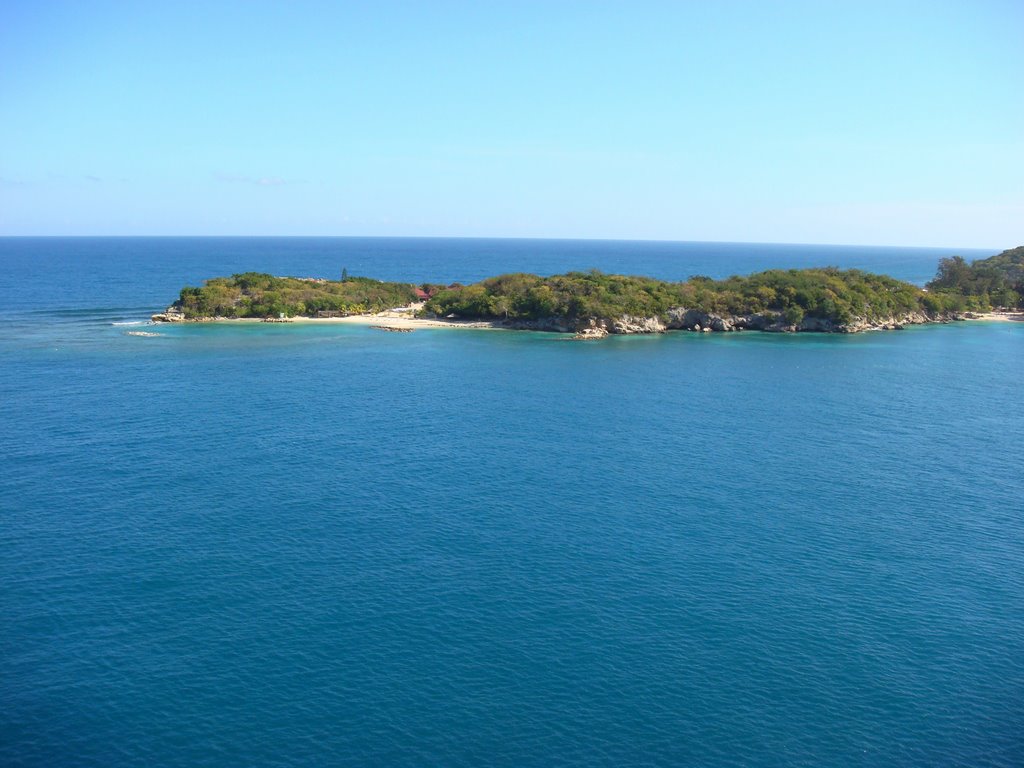 One of the beaches at Labadee, from the ship by DeEtte Fisher