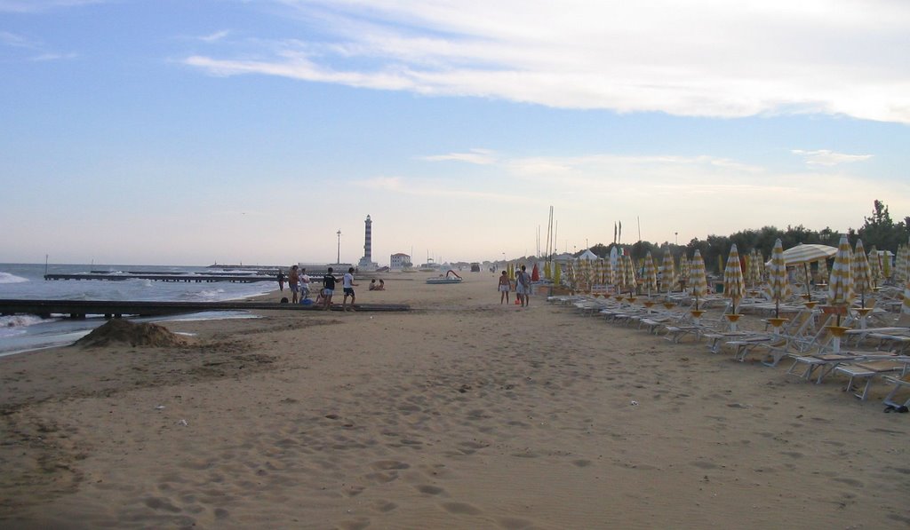 Beach and Lighthouse Lido di Jesolo, Italy by jfstod