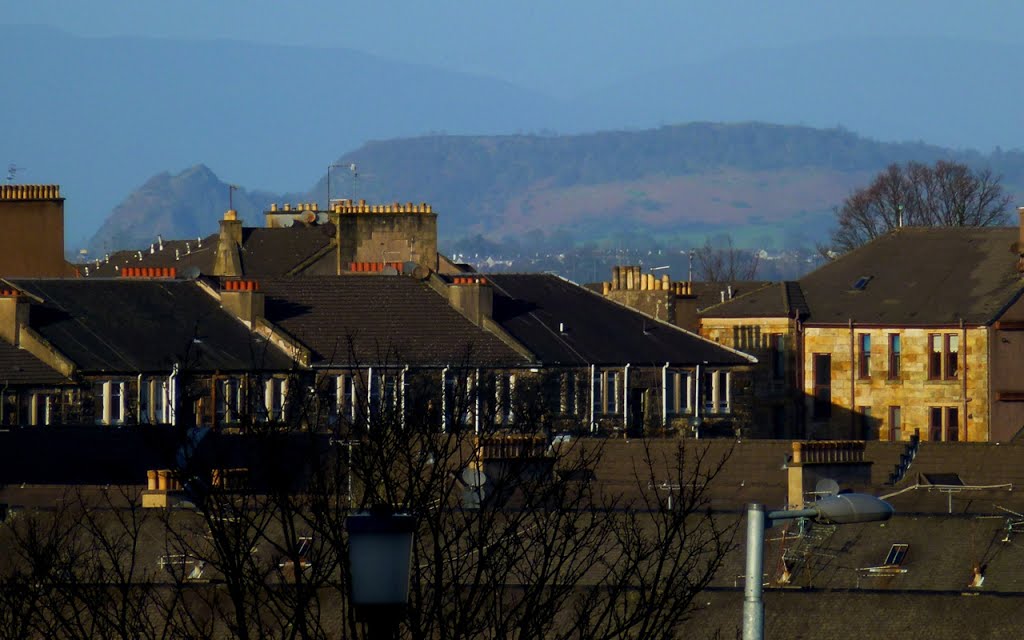 High calside views of the west end & hills."GIANT MAN" by Kingdavidofscotland