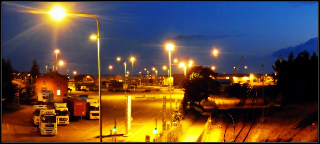 Hanko railway panorama (night) by Petteri Kantokari