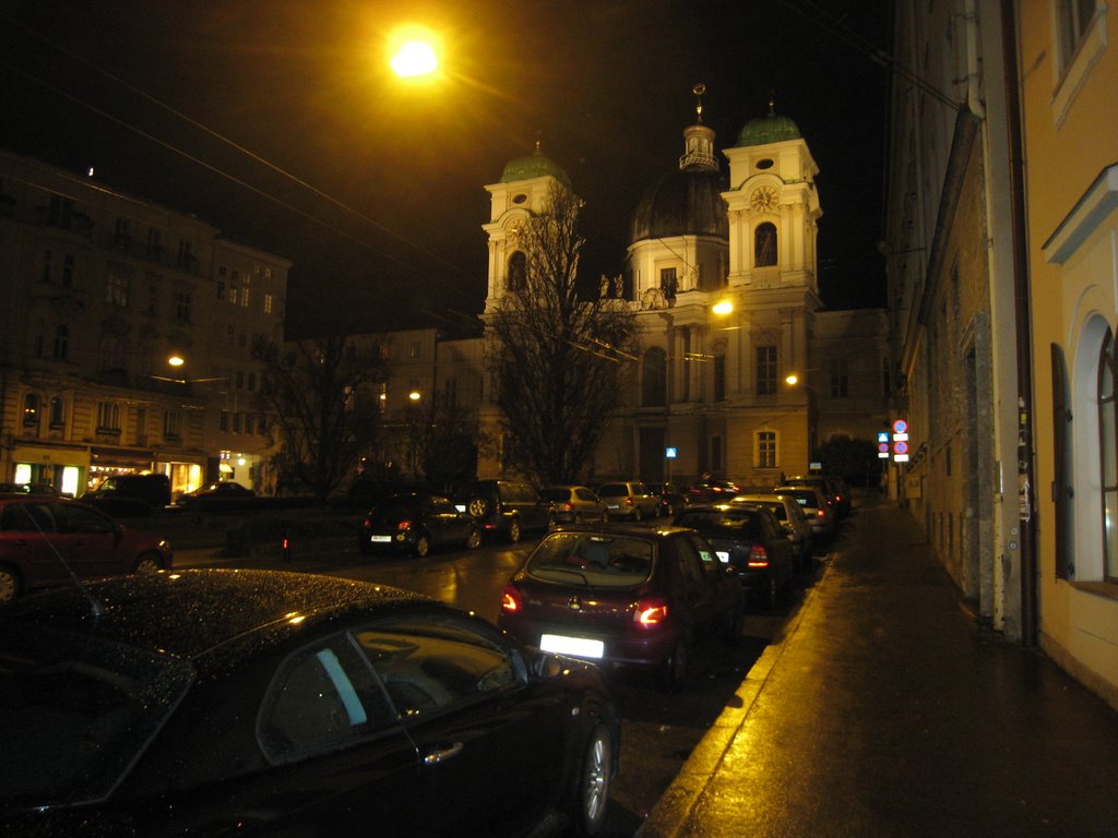 Salzburg at night, outside our hotel by suzycb