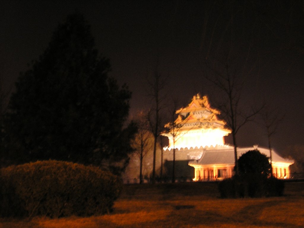 故宫东北角楼夜景 - Imperial Palace Northeastern Tower lit at night 1 by Samfu