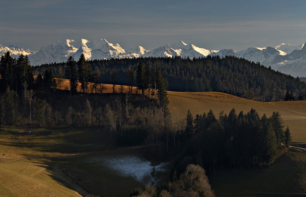 Blümlisalp from Ulmizberg, Bern, CH by geir-ole