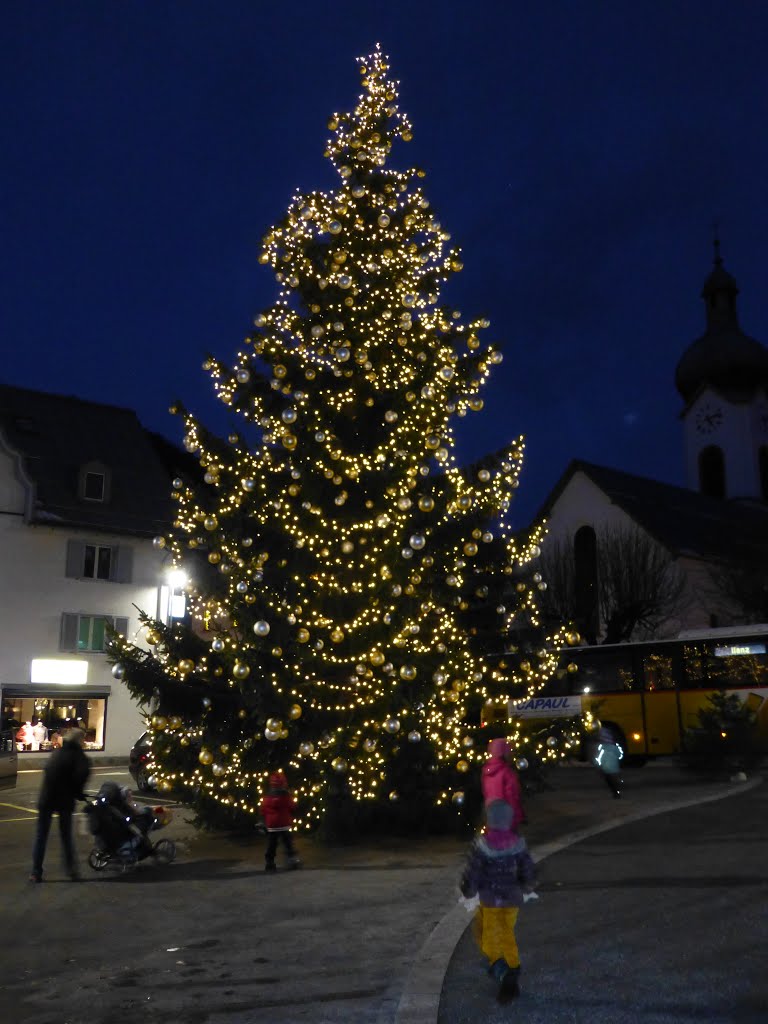 Weihnachtsbaum Landsgemeindeplatz Ilanz by Huonder