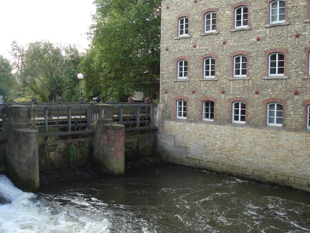 Dam and electric company by the Hase river in Osnabrueck by DebbieBlau