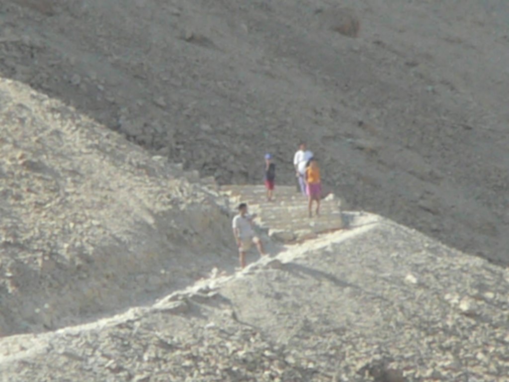 Masada Walkers... taken from the visitor's center at 36x zoom by John W Samples